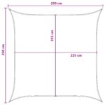 vidaXL Plachta na tienenie Antracitová a biela 2,5 x 2,5 m HDPE – Obrázok 8