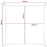 vidaXL Plachta na tienenie Antracitová a biela 6 x 6 m HDPE – Obrázok 8
