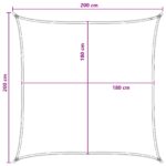 vidaXL Plachta na tienenie Svetlo šedá a biela 2 x 2 m HDPE – Obrázok 8
