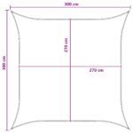 vidaXL Plachta na tienenie Svetlo šedá a biela 3 x 3 m HDPE – Obrázok 8