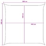 vidaXL Plachta na tienenie Svetlo šedá a biela 5 x 5 m HDPE – Obrázok 8