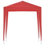 vidaXL Párty stan 200 x 200 x 240 cm Červená PE a oceľ – Obrázok 4