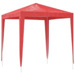 vidaXL Párty stan 200 x 200 x 240 cm Červená PE a oceľ – Obrázok 5