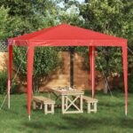 vidaXL Párty stan 250 x 250 x 240 cm Červená PE a oceľ