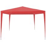 vidaXL Párty stan Červená 300 x 300 x 255 cm PE a oceľ – Obrázok 3