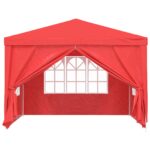 vidaXL Párty stan 300 x 300 x 255 cm Červená PE a oceľ – Obrázok 2