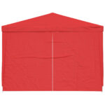 vidaXL Párty stan 300 x 300 x 255 cm Červená PE a oceľ – Obrázok 3