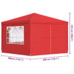 vidaXL Párty stan 300 x 300 x 255 cm Červená PE a oceľ – Obrázok 9