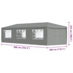 vidaXL Párty stan 900 x 300 x 255 cm Svetlosivá PE a oceľ – Obrázok 9