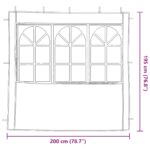vidaXL Bočná stena párty stanu 2 pcs 200 x 195 cm Antracitová – Obrázok 6