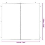 vidaXL Bočná stena párty stanu 2 pcs Červená 200 x 195 cm PE a oceľ – Obrázok 6