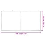 vidaXL Bočná stena párty stanu 2 pcs Biela 400 x 195 cm PE a oceľ – Obrázok 6