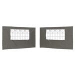 vidaXL Bočná stena párty stanu 2 pcs 400 x 195 cm Antracitová – Obrázok 2