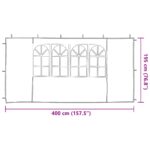 vidaXL Bočná stena párty stanu 2 pcs 400 x 195 cm Antracitová – Obrázok 6