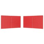 vidaXL Bočná stena párty stanu 2 pcs Červená 400 x 195 cm PE a oceľ – Obrázok 2