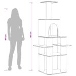vidaXL Mačací strom so škrabacími stĺpmi Svetlosivá 180 cm – Obrázok 9