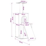 vidaXL Mačací strom so škrabacími stĺpmi Tmavosivá 146 cm – Obrázok 8