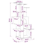 vidaXL Mačací strom so škrabacími stĺpmi Tmavosivá 161 cm – Obrázok 8