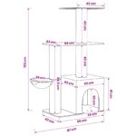 vidaXL Mačací strom so škrabacími stĺpmi Svetlosivá 133 cm – Obrázok 8