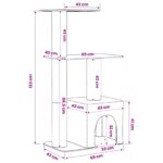 vidaXL Mačací strom so škrabacími stĺpmi Tmavosivá 133 cm – Obrázok 8