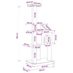 vidaXL Mačací strom so škrabacími stĺpmi Svetlosivá 183 cm – Obrázok 8