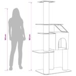 vidaXL Mačací strom so škrabacími stĺpmi Svetlosivá 183 cm – Obrázok 9