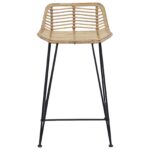 vidaXL Barová stolička 2 pcs Prírodná 44 x 45 x 76 cm Ratan a oceľ – Obrázok 3