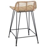 vidaXL Barová stolička 2 pcs Prírodná 44 x 45 x 76 cm Ratan a oceľ – Obrázok 5