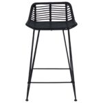 vidaXL Barová stolička 2 pcs Čierna 44 x 45 x 76 cm Ratan a oceľ – Obrázok 5