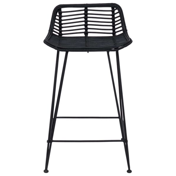 vidaXL Barová stolička 2 pcs Čierna 44 x 45 x 76 cm Ratan a oceľ – Obrázok 5