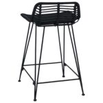 vidaXL Barová stolička 2 pcs Čierna 44 x 45 x 76 cm Ratan a oceľ – Obrázok 7