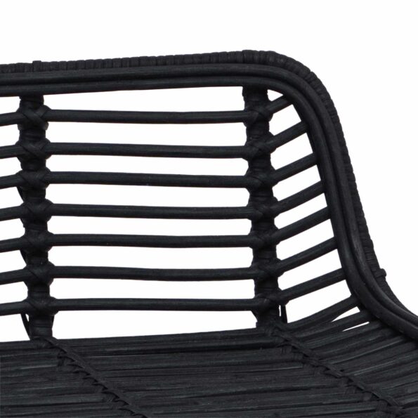 vidaXL Barová stolička 2 pcs Čierna 44 x 45 x 76 cm Ratan a oceľ – Obrázok 8