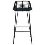 vidaXL Barová stolička 2 pcs Čierny 44 x 46 x 91 cm Ratan a oceľ – Obrázok 5