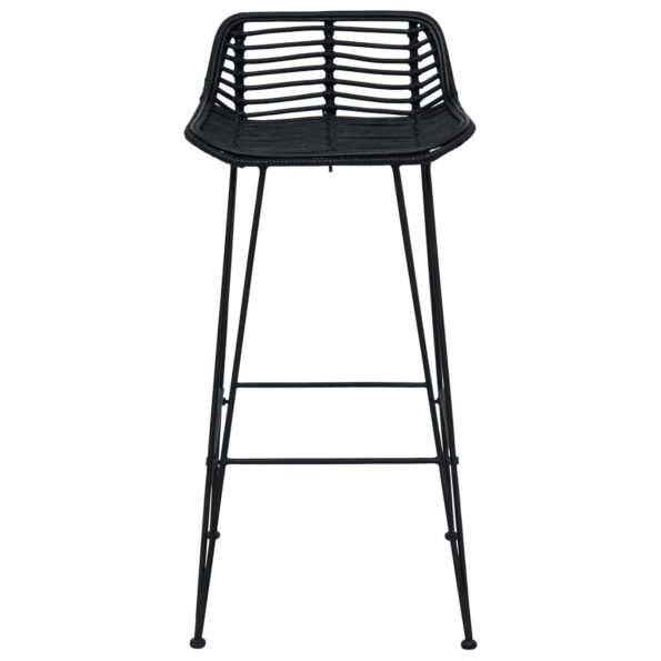 vidaXL Barová stolička 2 pcs Čierny 44 x 46 x 91 cm Ratan a oceľ – Obrázok 5