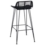 vidaXL Barová stolička 2 pcs Čierny 44 x 46 x 91 cm Ratan a oceľ – Obrázok 7