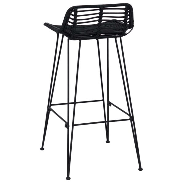 vidaXL Barová stolička 2 pcs Čierny 44 x 46 x 91 cm Ratan a oceľ – Obrázok 7