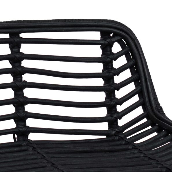 vidaXL Barová stolička 2 pcs Čierny 44 x 46 x 91 cm Ratan a oceľ – Obrázok 8