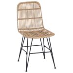 vidaXL Jedálenská stolička 2 pcs Prírodná 41 x 55 x 85 cm Ratan a oceľ – Obrázok 4