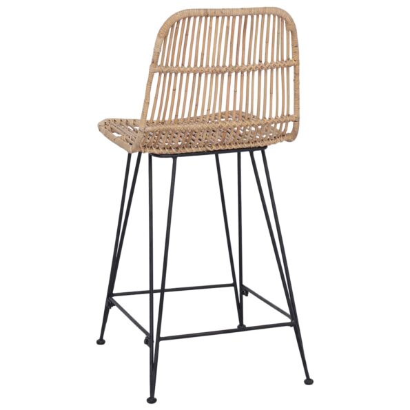 vidaXL Barová stolička 2 pcs Prírodná 44 x 54 x 96 cm Ratan a oceľ – Obrázok 7
