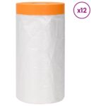 vidaXL Prachový list s lepiacou páskou 12 pcs Priehľadná 110 x 3300 cm – Obrázok 2