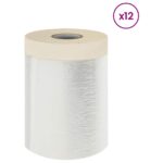 vidaXL Prachový obal s lepiacou páskou 12 pcs Priehľadná 55 x 3300 cm – Obrázok 2