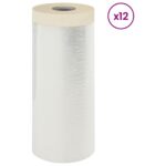 vidaXL Prachový obal s lepiacou páskou 12 pcs Priehľadná 140 x 3300 cm – Obrázok 2