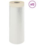 vidaXL Prachový obal s lepiacou páskou 12 pcs Priehľadná 210 x 2000 cm – Obrázok 2