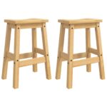 VidaXL Barová stolička 2 pcs Medový vosk 44 x 30 x 63 cm