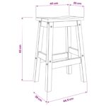 VidaXL Barová stolička 2 pcs Medový vosk 44 x 30 x 63 cm – Obrázok 7