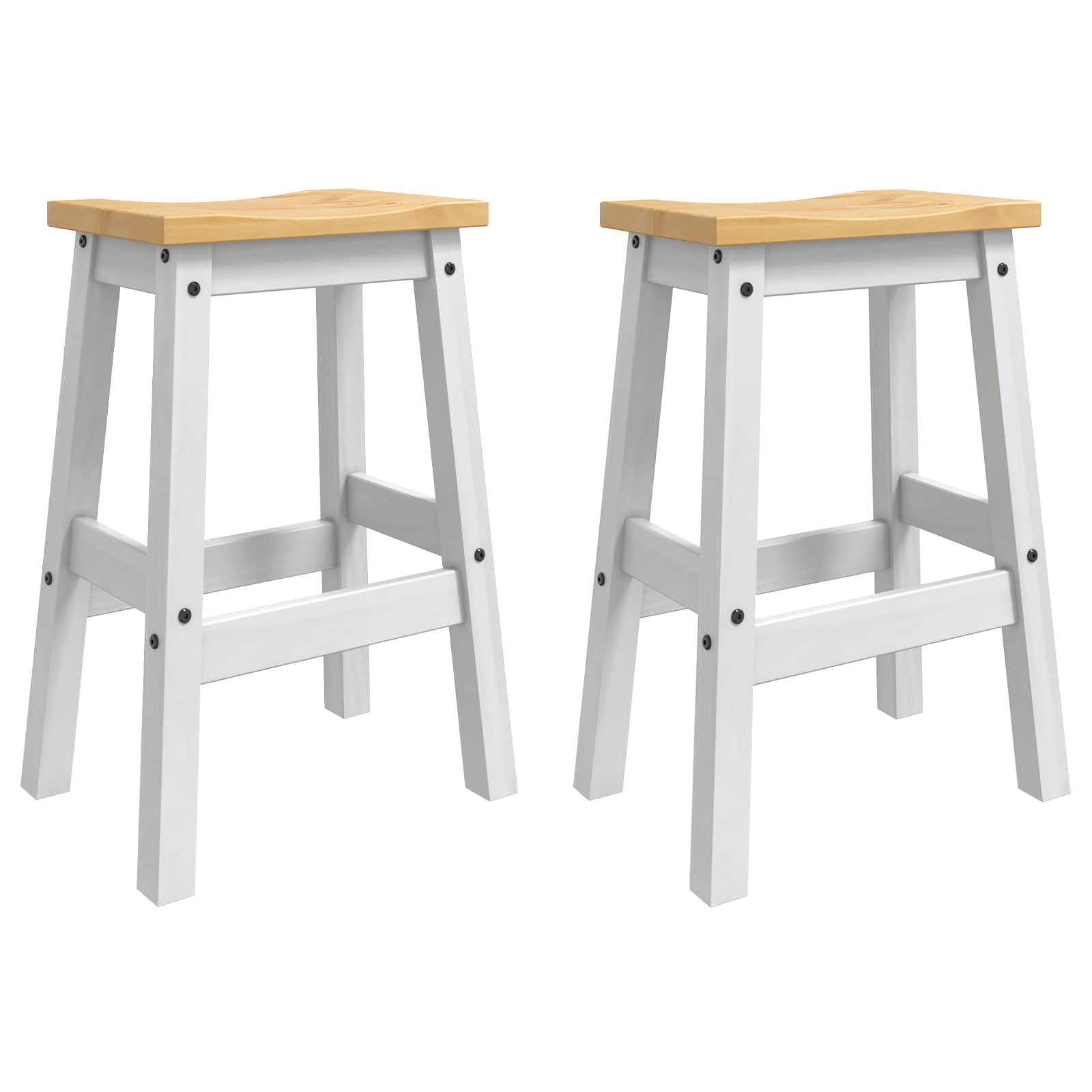 42033391_1.jpg VidaXL Barová stolička 2 pcs Biely a vosk z medu 44 x 30 x 63 cm – Obrázok 1