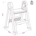 vidaXL Rebrík Čierna a červená 46 x 30 x 63 cm PP a elastomér – Obrázok 8
