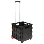 vidaXL Vozík Čierna a červená 35 x 39 x 92 cm PP a elastomér – Obrázok 2