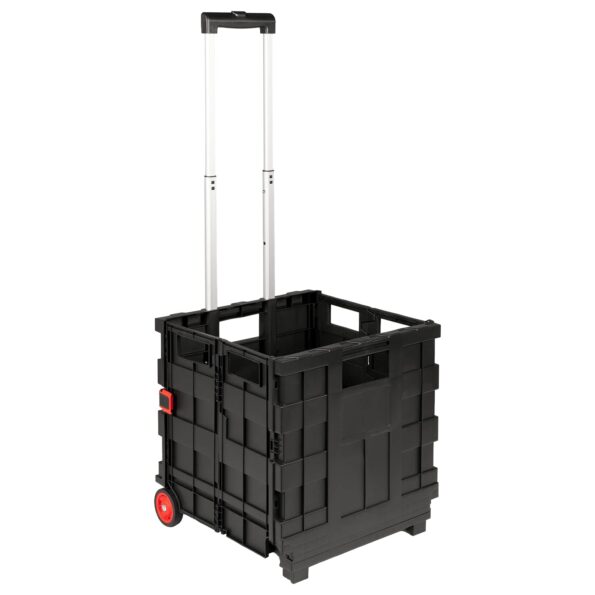vidaXL Vozík Čierna a červená 35 x 39 x 92 cm PP a elastomér – Obrázok 2