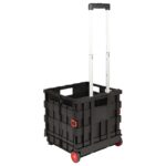 vidaXL Vozík Čierna a červená 35 x 39 x 92 cm PP a elastomér – Obrázok 6